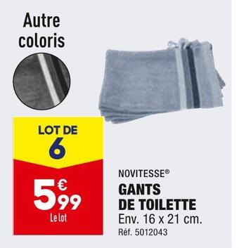 ALDI Novitesse gants de toilette offre