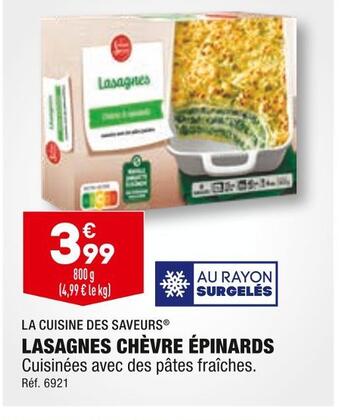ALDI La cuisine des saveurs lasagnes chèvre épinards offre
