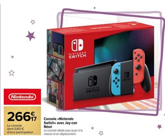 Carrefour Console Nintendo Switc avec Joy-con Néon offre
