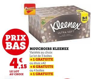 Super U Kleenex mouchoirs offre