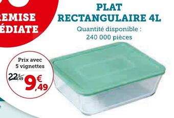 Super U Pyrex plat rectangulaire 4l offre