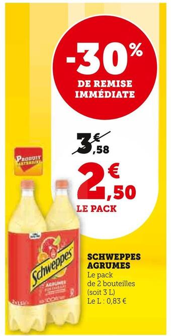 Super U Schweppes schweppes agrumes offre