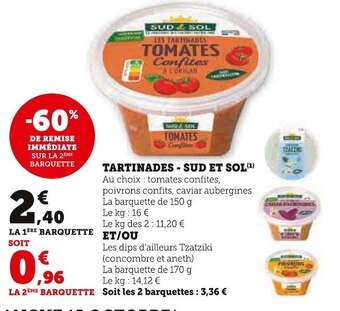 Super U Sud et sol tartinades offre