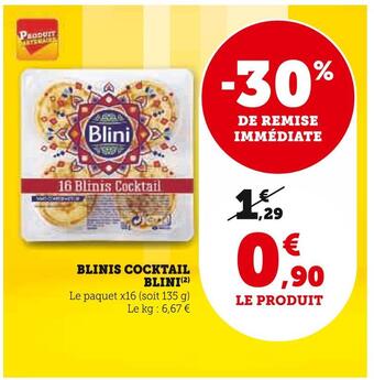 Super U Blini blinis cocktail offre