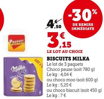 Super U Milka biscuits offre