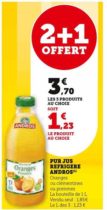 Super U Andros pur jus refrigere offre