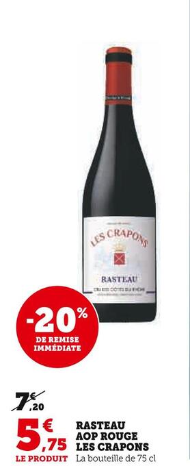Super U Les crapons rasteau aop rouge offre