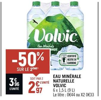 Spar Volvic eau minérale naturelle offre