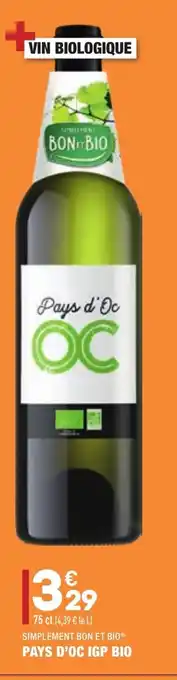 ALDI Pays d'oc IGP Bio offre