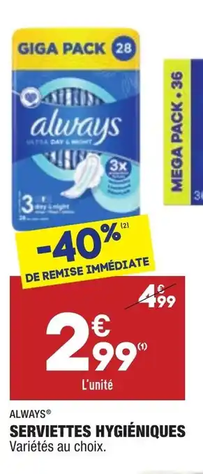 ALDI Serviettes hygiéniques offre
