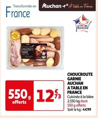 Auchan CHOUCROUTE GARNIE AUCHAN A TABLE EN FRANCE offre