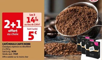 Auchan CAFÉ MOULU CARTE NOIRE offre