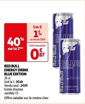 Auchan BLUE EDITION RED BULL ENERGY DRINK offre