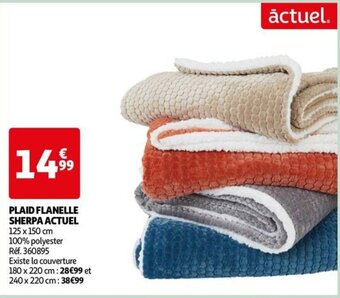 Auchan PLAID FLANELLE SHERPA ACTUEL offre