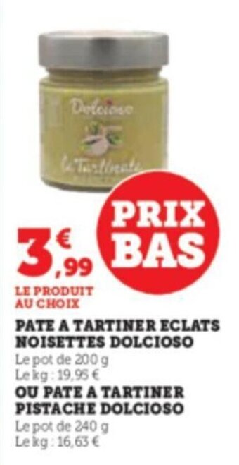 PATE A TARTINER ECLATS NOISETTES DOLCIOSO