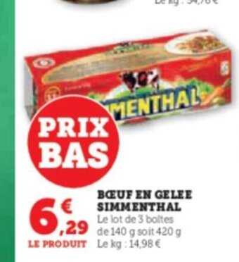 Super U BŒUF EN GELEE SIMMENTHAL offre