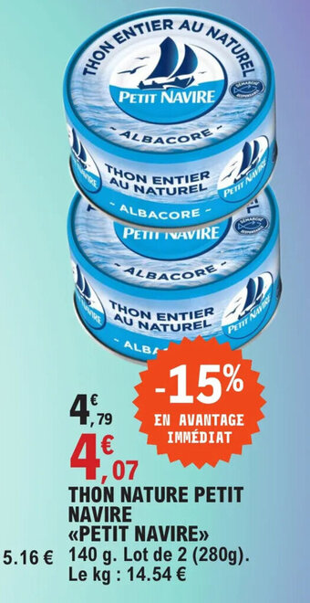 E.Leclerc THON NATURE PETIT NAVIRE offre