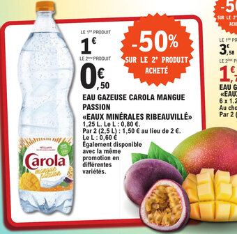E.Leclerc EAU GAZEUSE CAROLA MANGUE PASSION offre