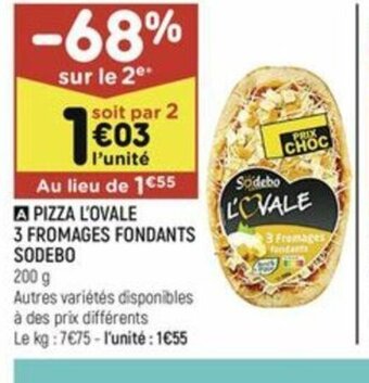 Leader Price A PIZZA L'OVALE 3 FROMAGES FONDANTS offre