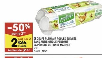 Leader Price OEUFS PLEIN AIR POULES ÉLEVÉES SANS ANTIBIOTIQUE PENDANT offre