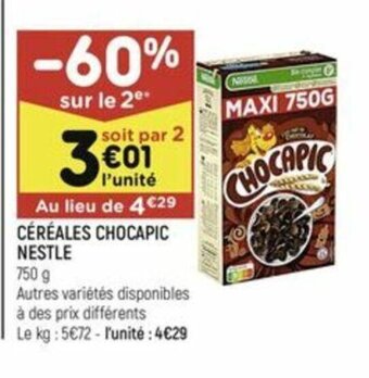 Leader Price CÉRÉALES CHOCAPIC NESTLE offre