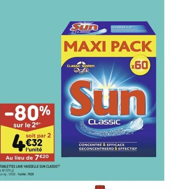 TABLETTES LAVE-VAISSELLE SUN CLASSIC