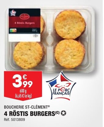 ALDI 4 RÖSTIS BURGERS (C) offre