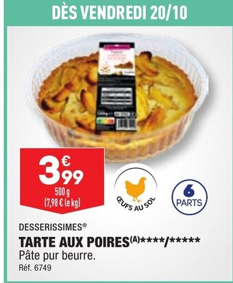 ALDI TARTE AUX POIRES offre