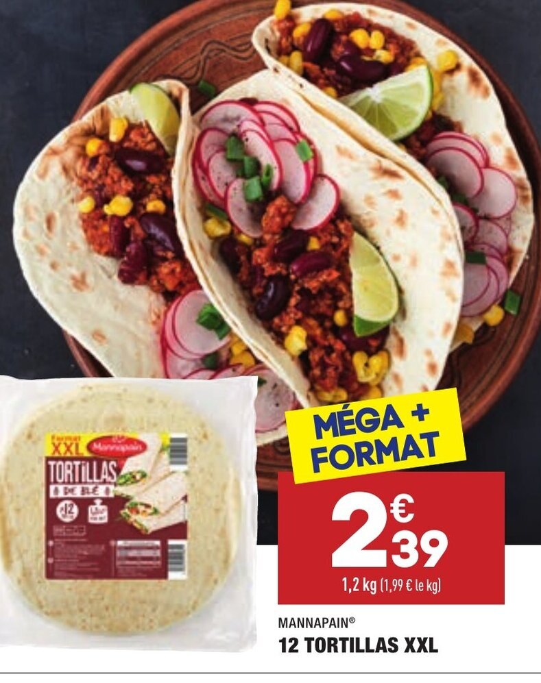 Promo 12 Tortillas XXL chez ALDI