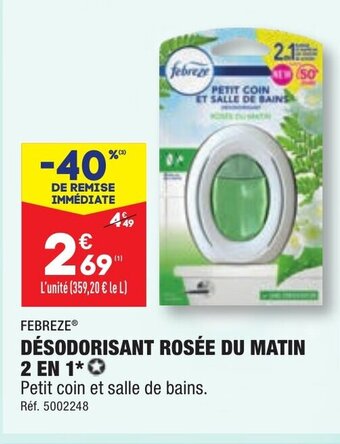 ALDI DÉSODORISANT ROSÉE DU MATIN 2 EN 1 offre