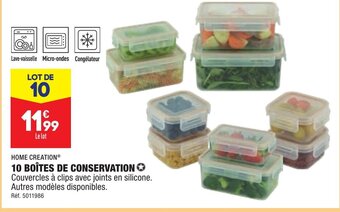 ALDI 10 BOÎTES DE CONSERVATION offre