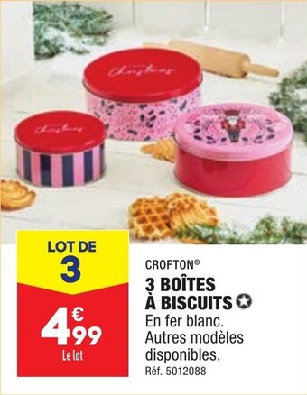 ALDI 3 BOÎTES À BISCUITS offre