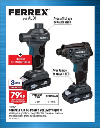 ALDI POMPE À AIR OU POMPE VOLUMÉTRIQUE offre