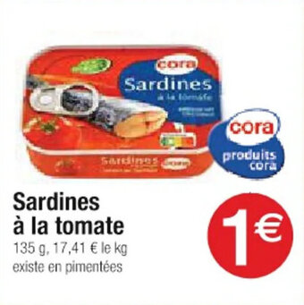 Cora x Carrefour Sardines à la tomate 135 g, offre