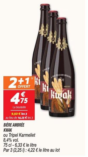 Netto BIÈRE AMBRÉE KWAK offre