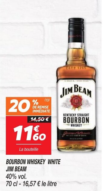 Netto BOURBON WHISKEY WHITE JIM BEAM 40% vol. offre