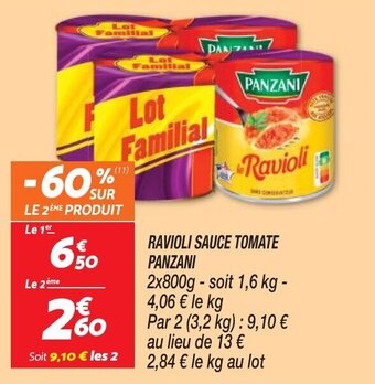 Netto RAVIOLI SAUCE TOMATE PANZANI offre