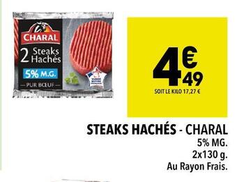 Supeco Charal steaks hachés offre