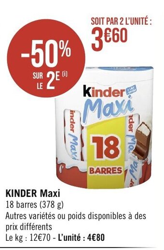 Géant Casino KINDER Maxi offre