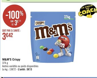 Géant Casino M&M'S Crispy 374 g offre