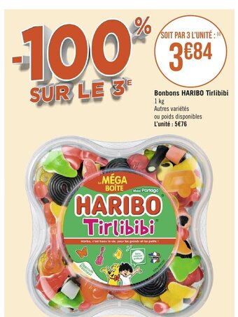 Géant Casino Bonbons HARIBO Tirlibibi offre