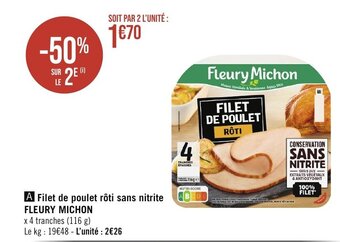 Géant Casino Filet de poulet rôti sans nitrite offre