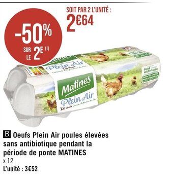 Géant Casino B Oeufs Plein Air poules élevées sans antibiotique pendant la offre