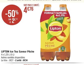 Géant Casino LIPTON Ice Tea Saveur Pêche offre