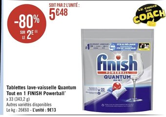 Tablettes lave-vaisselle Quantum Tout en 1 FINISH Powerball*