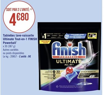 Géant Casino Tablettes lave-vaisselle Ultimate Tout-en-1 FINISH offre