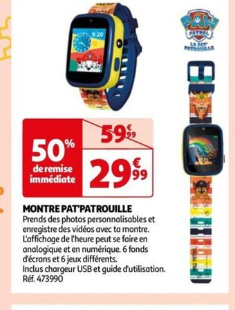 Auchan MONTRE PAT PATROUILLE offre
