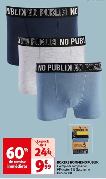 Auchan BOXERS HOMME NO PUBLIK offre