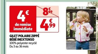 Auchan GILET POLAIRE ZIPPÉ BÉBÉ INEXTENSO offre
