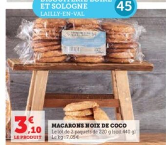 Super U MACARONS NOIX DE COCO offre